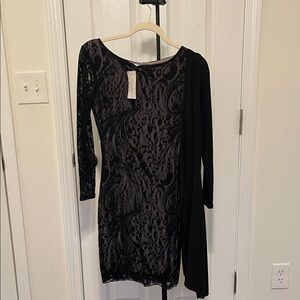 Chic Asymmetrical Black Lace Dress